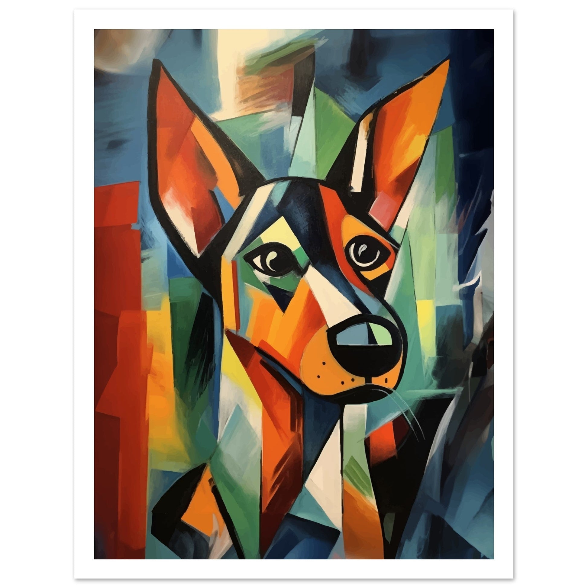 Picasso, Inspired Dog Art Print, abstract, animal prints, cubism, #illieeart #