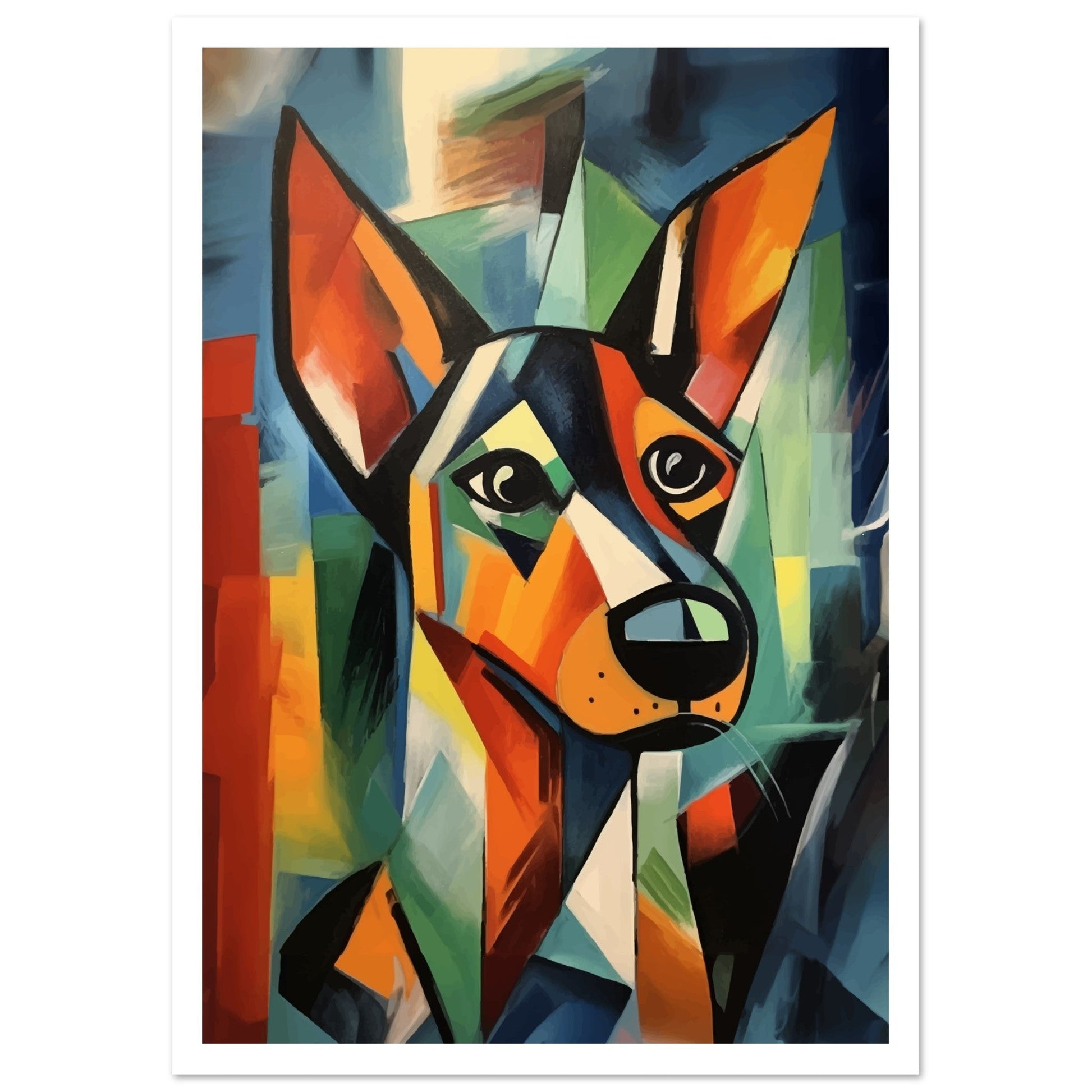 Picasso, Inspired Dog Art Print, abstract, animal prints, cubism, #illieeart #
