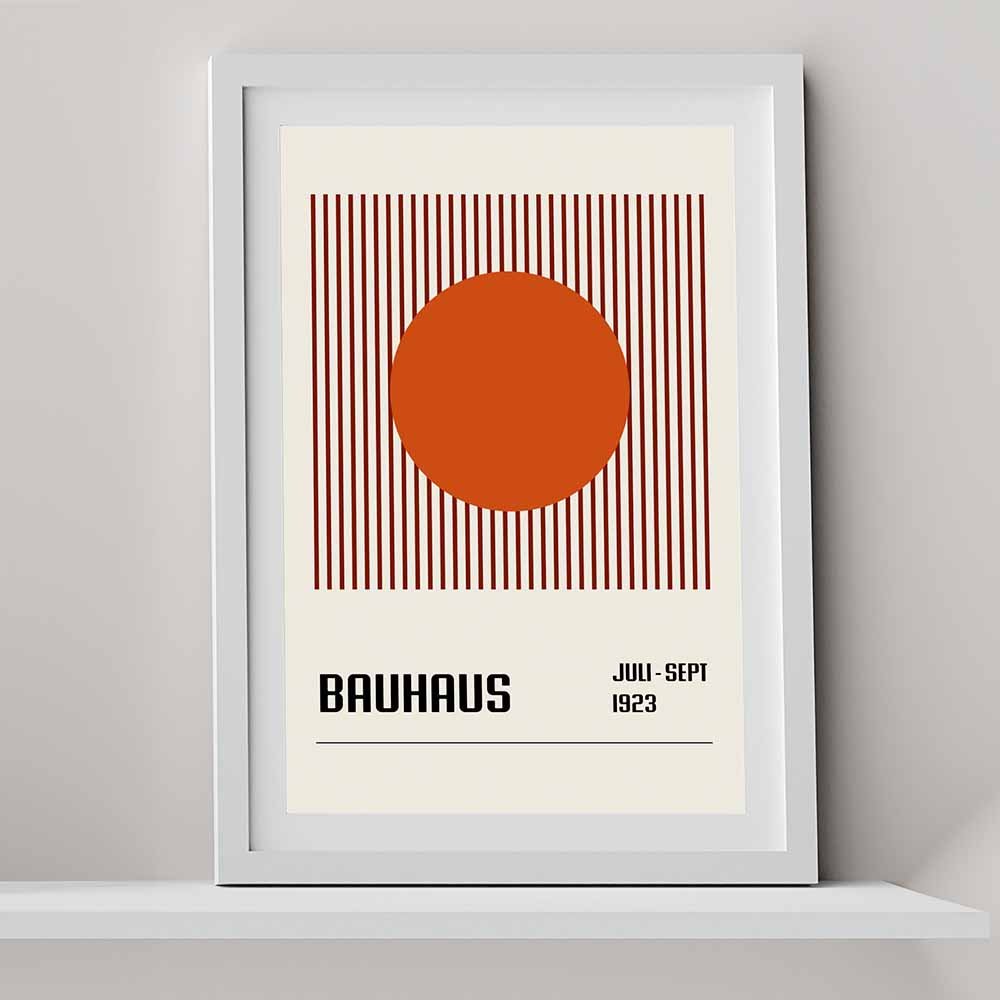 Retro - Orange Bauhaus Poster, No. 110, Bauhaus Art, Geometrical Art print, Orange Modern Art, #illieeart