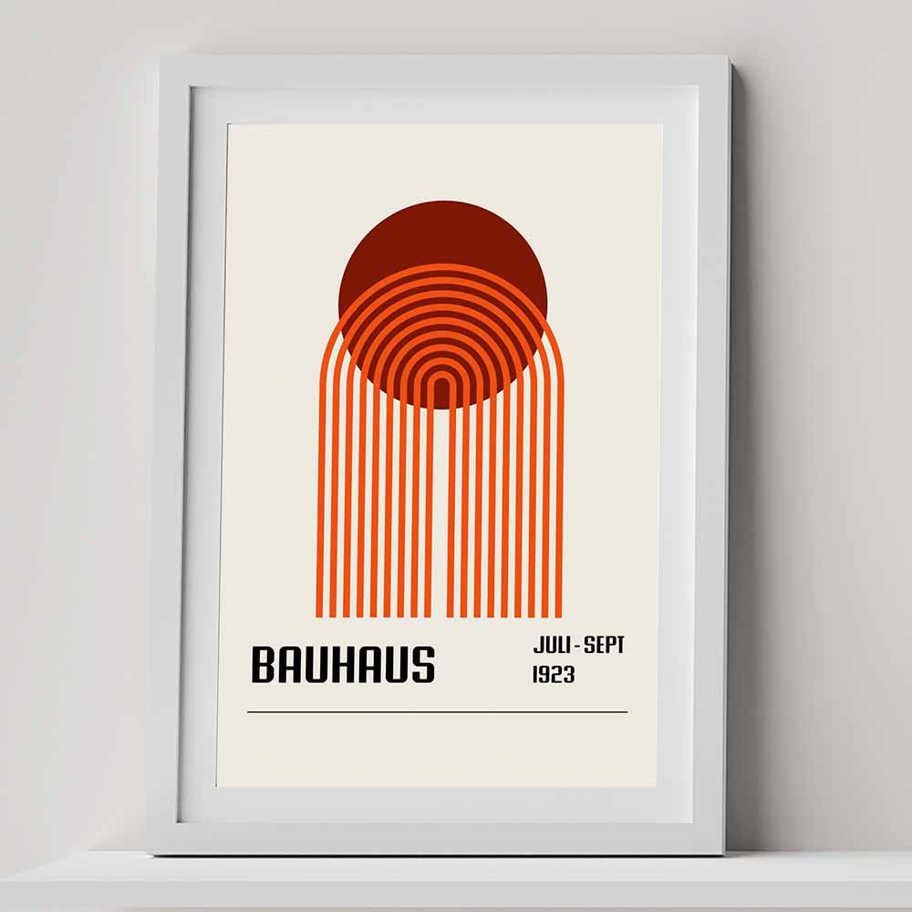 Bauhaus Orange Retro Poster, No. 111, abstract, architecture, design, #illieeart