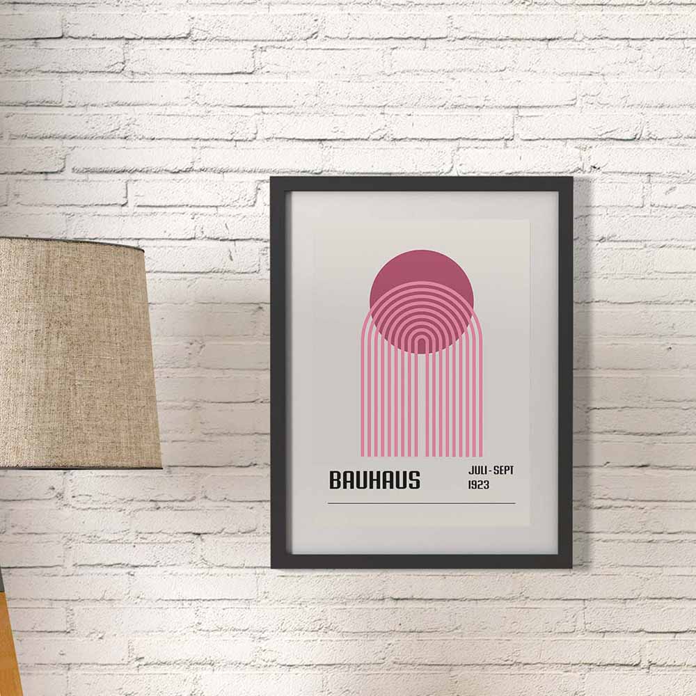 Bauhaus Pink Poster, No. 113, abstract, architecture, design, #illieeart