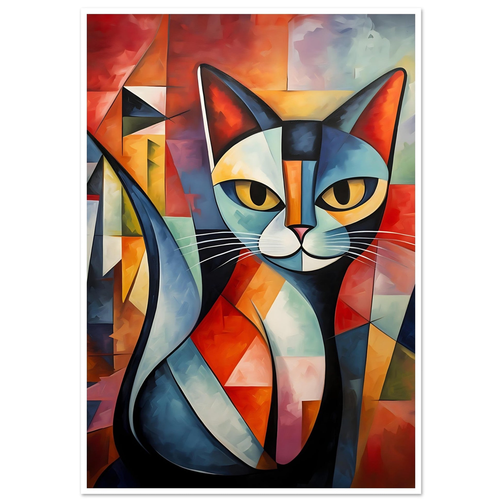 Cubism Cat, abstract, modern, modern wall art, #illieeart #