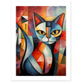 Cubism Cat, abstract, modern, modern wall art, #illieeart #