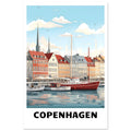 Copenhagen Travel Poster | Denmark travel Poster | Copenhagen Waterfront Art Print, copenhagen, Home & Living, Indoor, #illieeart #