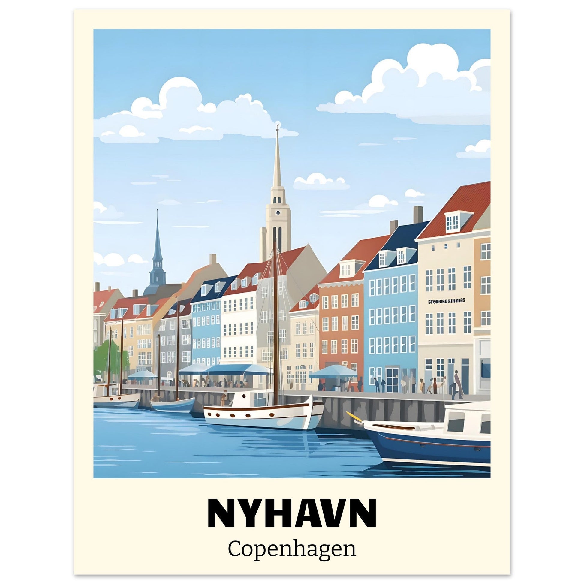 Copenhagen Travel Poster | Nyhavn travel Poster |, copenhagen, Home & Living, Indoor, #illieeart #