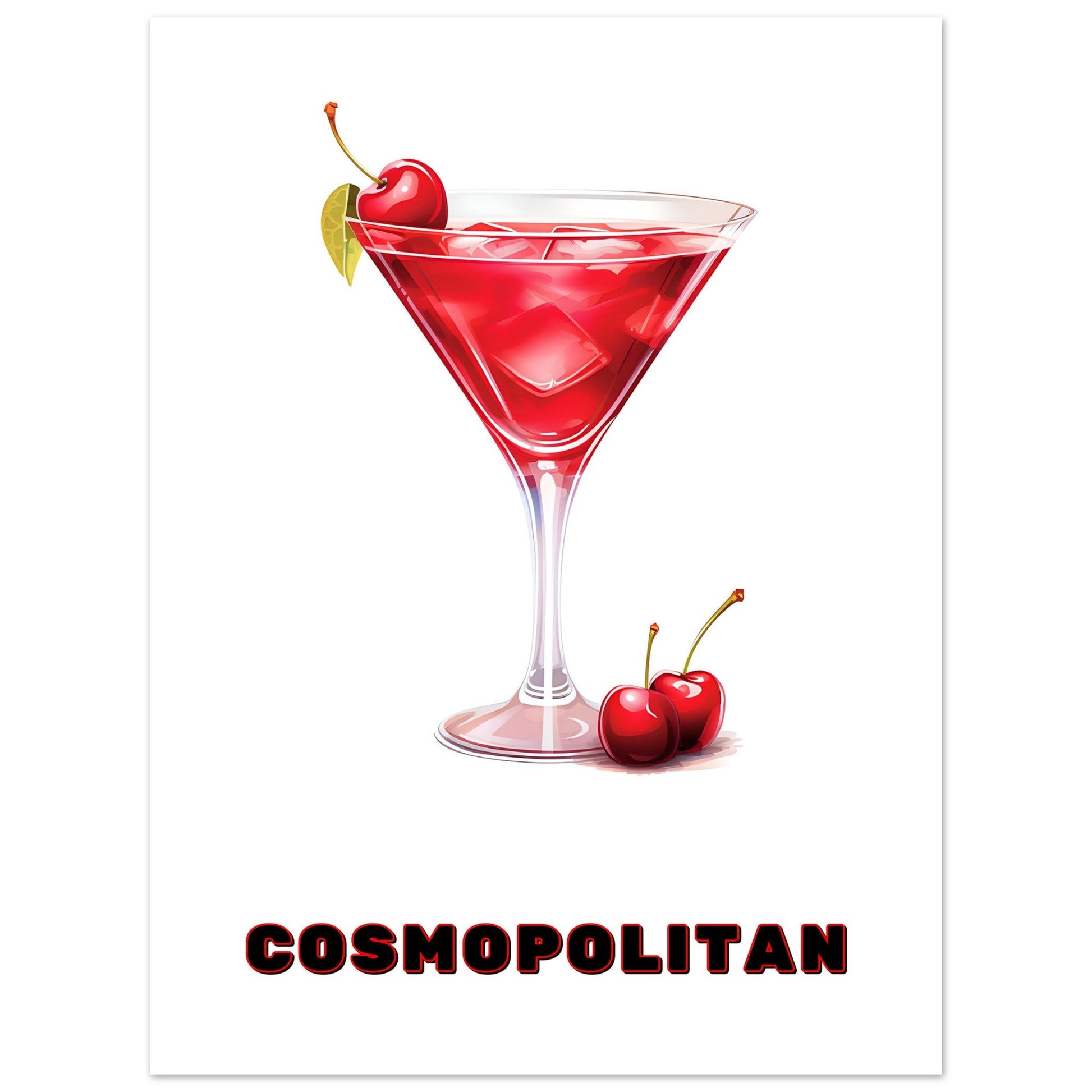 Cosmopolitan Cocktail Art Print | 5 O'clock Somewhere | Cocktail Art Print | Happy Hour Art Print, all art print, all at prints, cocktail, #illieeart #