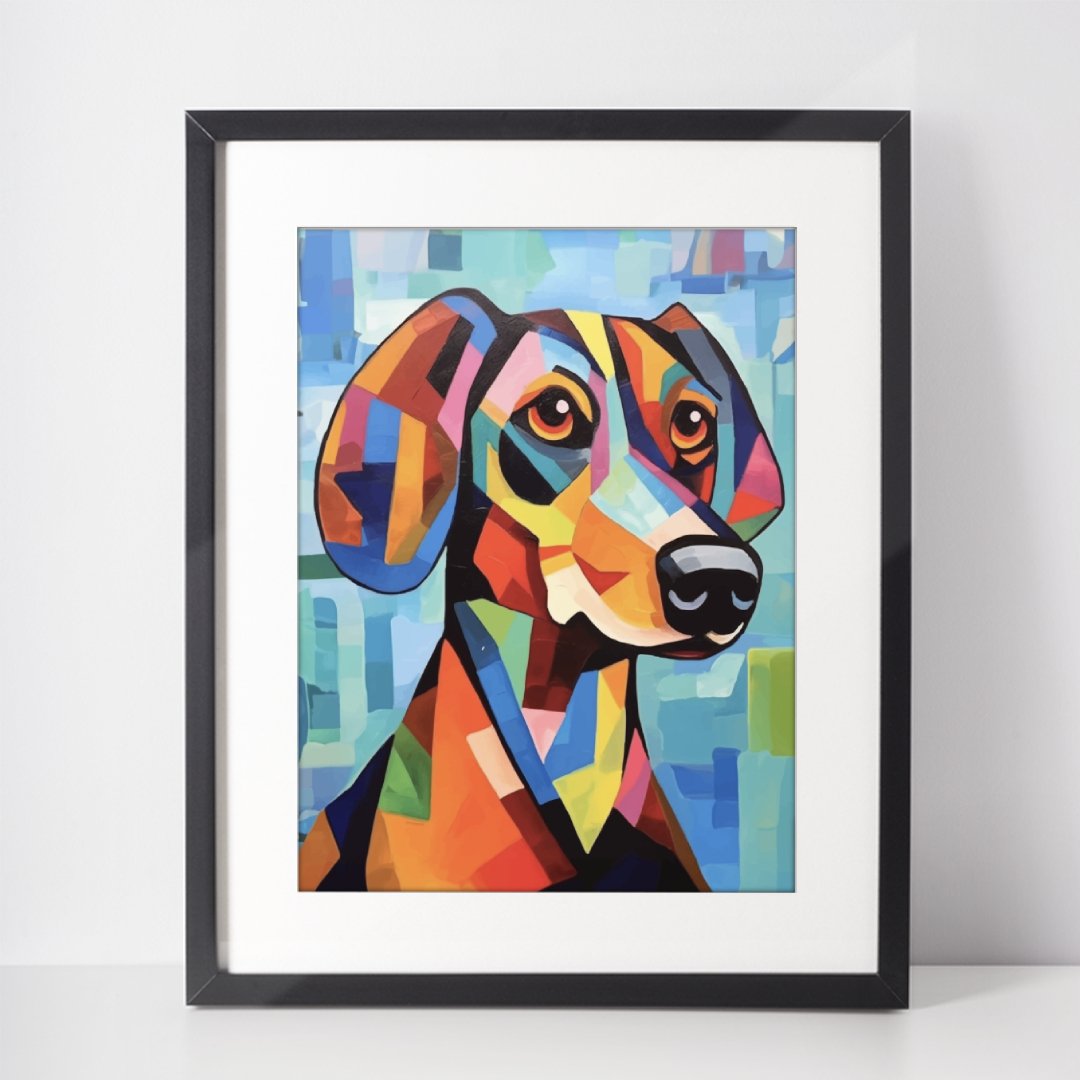 Cubism - Dog, animal prints, modern, modern prints, #illieeart #