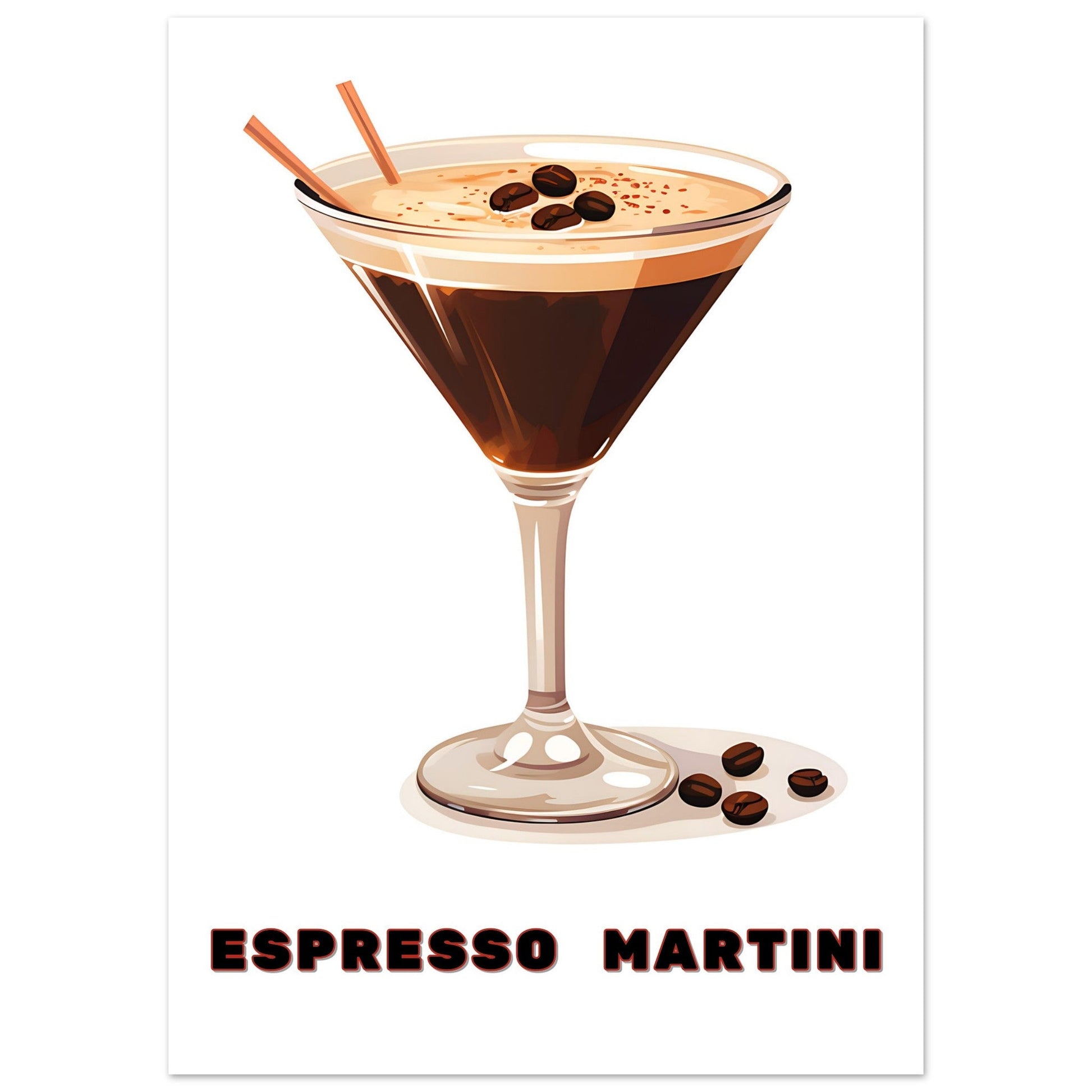 Espresso Martini Cocktail, all art print, all at prints, cocktail, #illieeart #