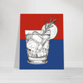 Gin And Tonic - Cocktail, bar art print, Blue, Gin And Tonic Wall Art, #illieeart #