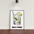 Gin & Tonic - Cocktail, bar art print, Cocktail Art print, Gin And Tonic Wall Art, #illieeart #