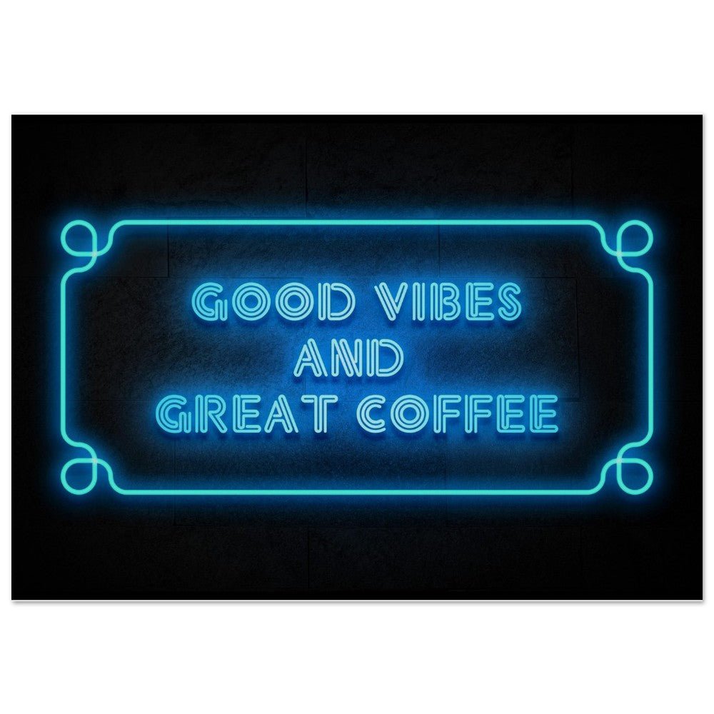 Good Vibes And Great Coffee, bar art print, neon print, , #illieeart