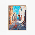 Greece - Mediterranean Village Scene, Greece Travel Print, Mediterranean art print, Travel Poster, #illieeart #