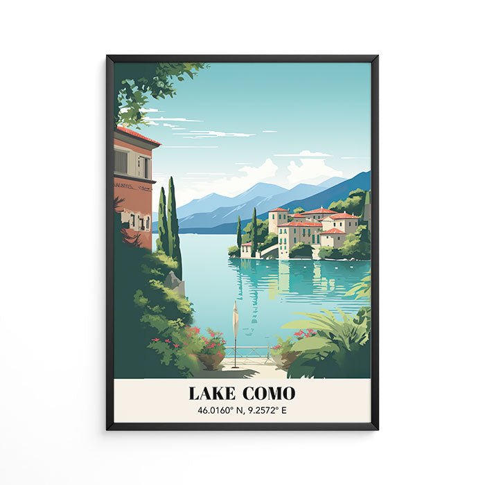 Italy - Lake Como, Lake Como, Retro Travel Poster, Travel Poster, #illieeart #