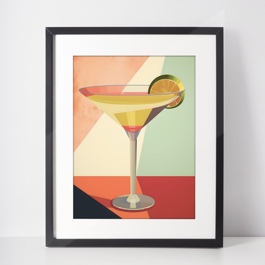 Margarita Cocktail, bar art print, Cocktail Art print, modern wall art, #illieeart #
