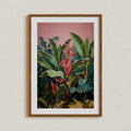 Moody Pink Tropics, moody art, tropical art prints, Tropical Jungle, #illieeart