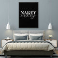 Nakey Nakey, Black and white, funny art print, Nakey Nakey, #illieeart #