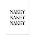 Nakey Nakey Nakey, bathroom art print, Black and white, funny art print, #illieeart #