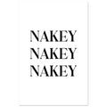 Nakey Nakey Nakey, bathroom art print, Black and white, funny art print, #illieeart #