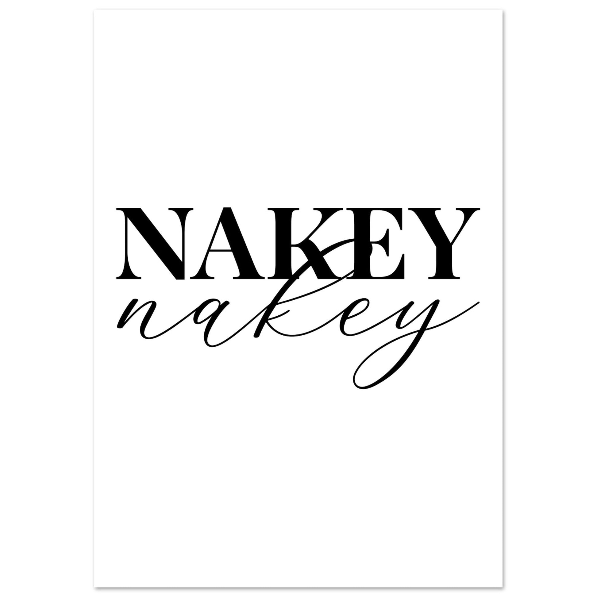 Nakey Nakey, bathroom art print, bedroom, funny art print, #illieeart #