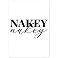 Nakey Nakey, bathroom art print, bedroom, funny art print, #illieeart #