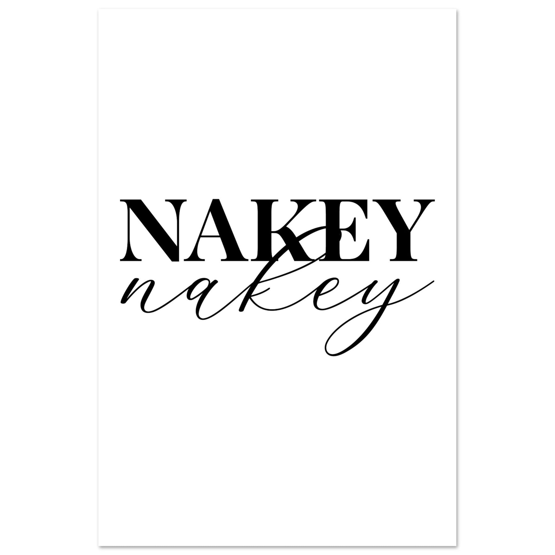 Nakey Nakey, bathroom art print, bedroom, funny art print, #illieeart #