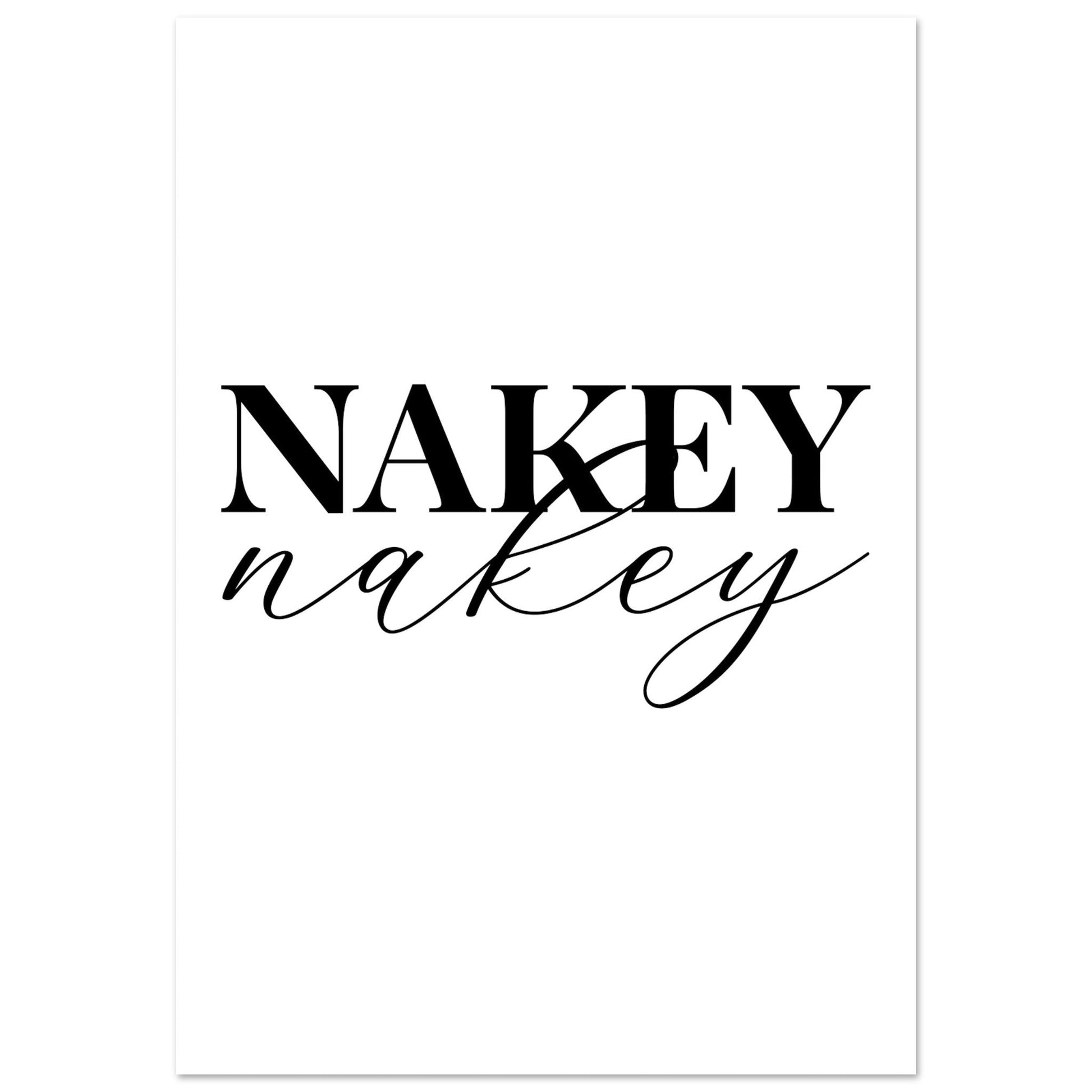 Nakey Nakey, bathroom art print, bedroom, funny art print, #illieeart #