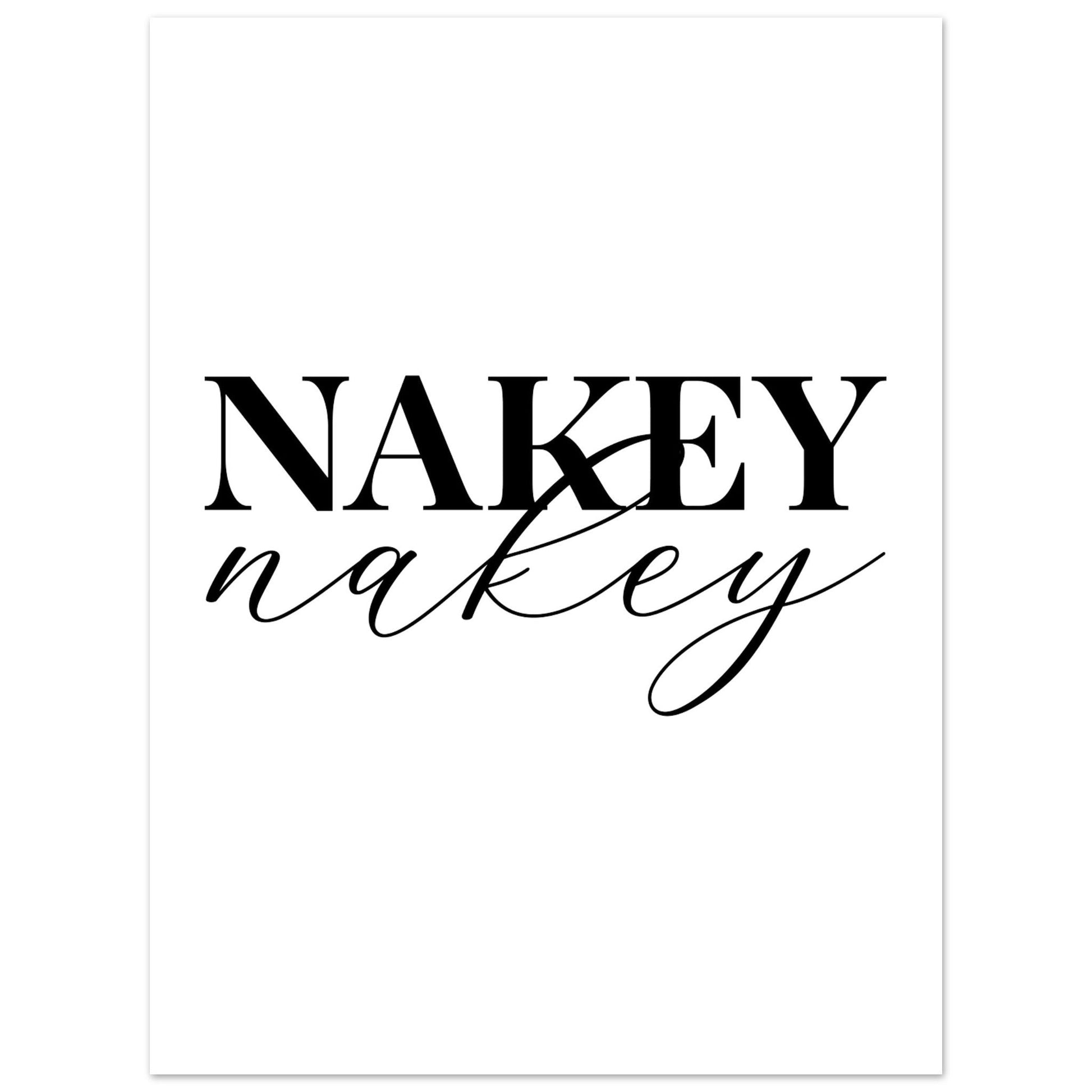 Nakey Nakey, bathroom art print, bedroom, funny art print, #illieeart #