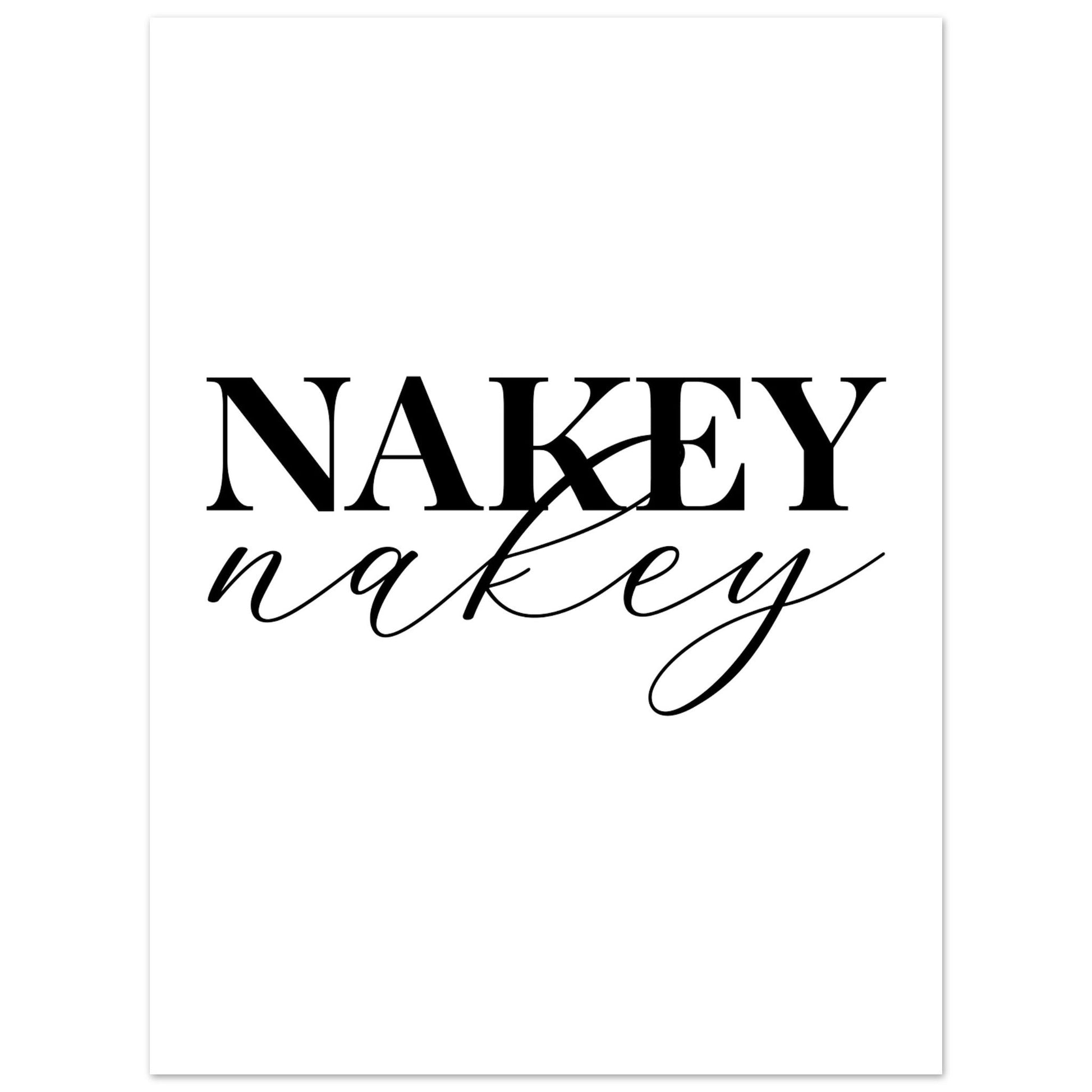 Nakey Nakey, bathroom art print, bedroom, funny art print, #illieeart #