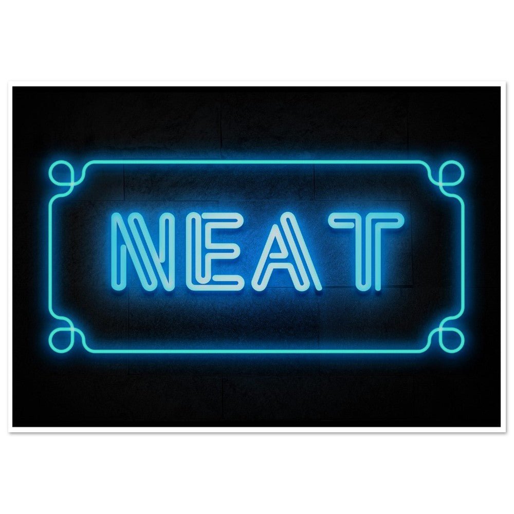 Neat - Neon Sign, Neat Art Print, Neon Typography, Typography, #illieeart