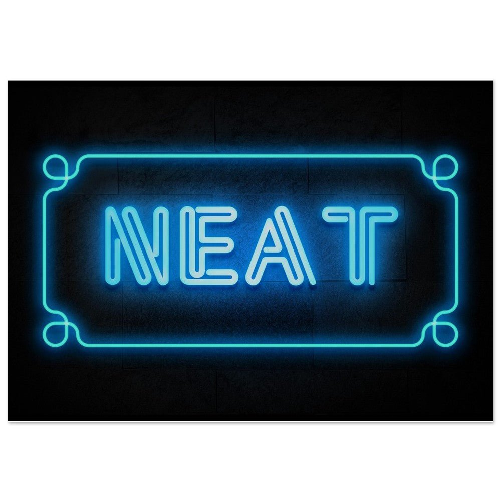 Neat - Neon Sign, Neat Art Print, Neon Typography, Typography, #illieeart