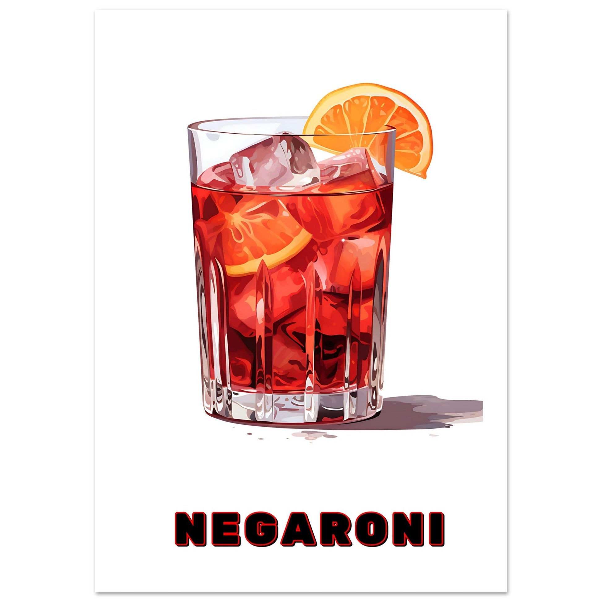 Negroni Art Print | Cocktail Art Print, Cocktail Art print, Negaroni, Negaroni Cocktail Art Print, #illieeart #