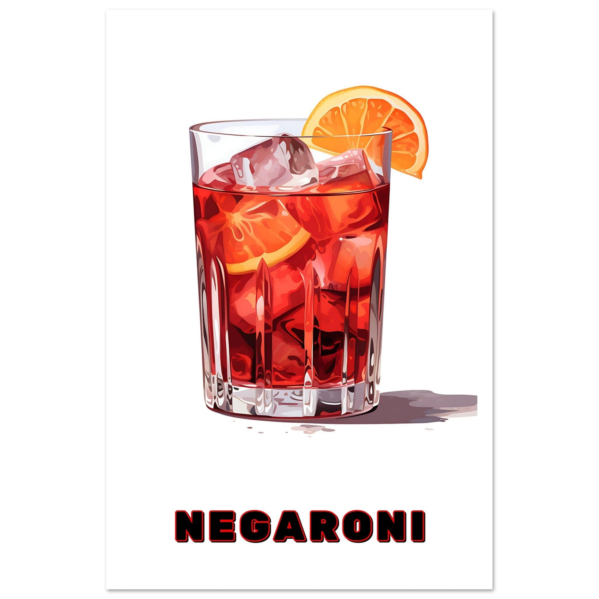 Negroni Art Print | Cocktail Art Print, Cocktail Art print, Negaroni, Negaroni Cocktail Art Print, #illieeart #