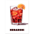 Negroni Art Print | Cocktail Art Print, Cocktail Art print, Negaroni, Negaroni Cocktail Art Print, #illieeart #