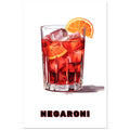 Negroni Art Print | Cocktail Art Print, Cocktail Art print, Negaroni, Negaroni Cocktail Art Print, #illieeart #