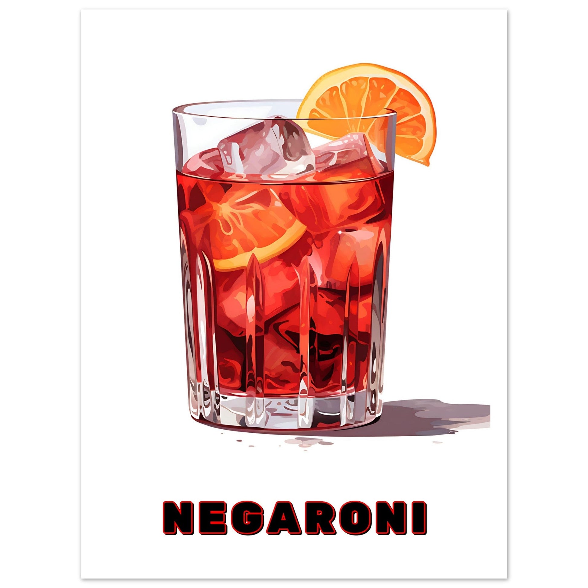 Negroni Art Print | Cocktail Art Print, Cocktail Art print, Negaroni, Negaroni Cocktail Art Print, #illieeart #