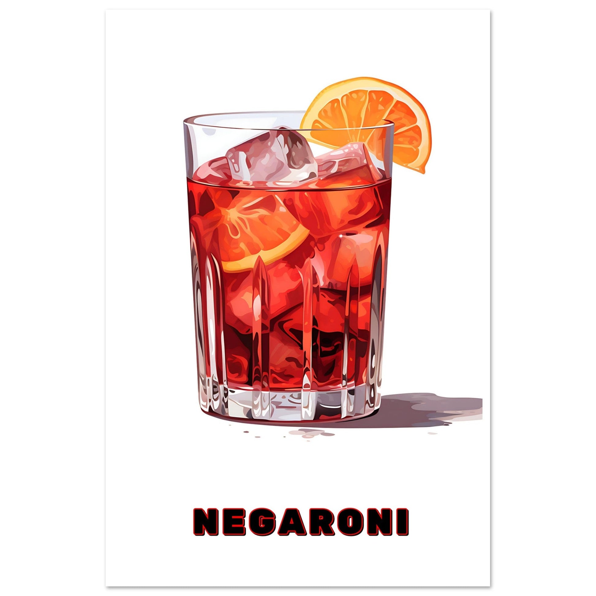 Negroni Art Print | Cocktail Art Print, Cocktail Art print, Negaroni, Negaroni Cocktail Art Print, #illieeart #