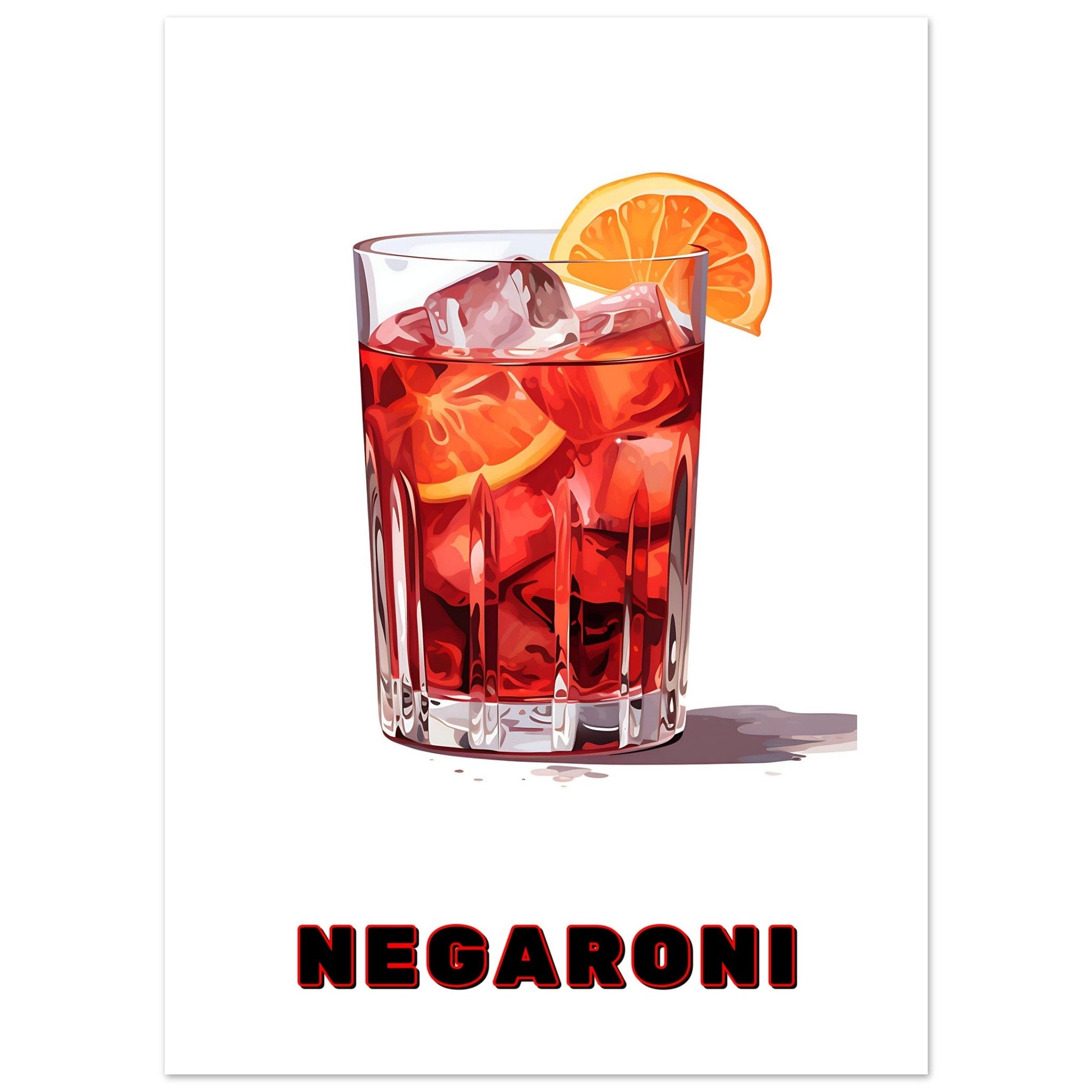 Negroni Art Print | Cocktail Art Print, Cocktail Art print, Negaroni, Negaroni Cocktail Art Print, #illieeart #