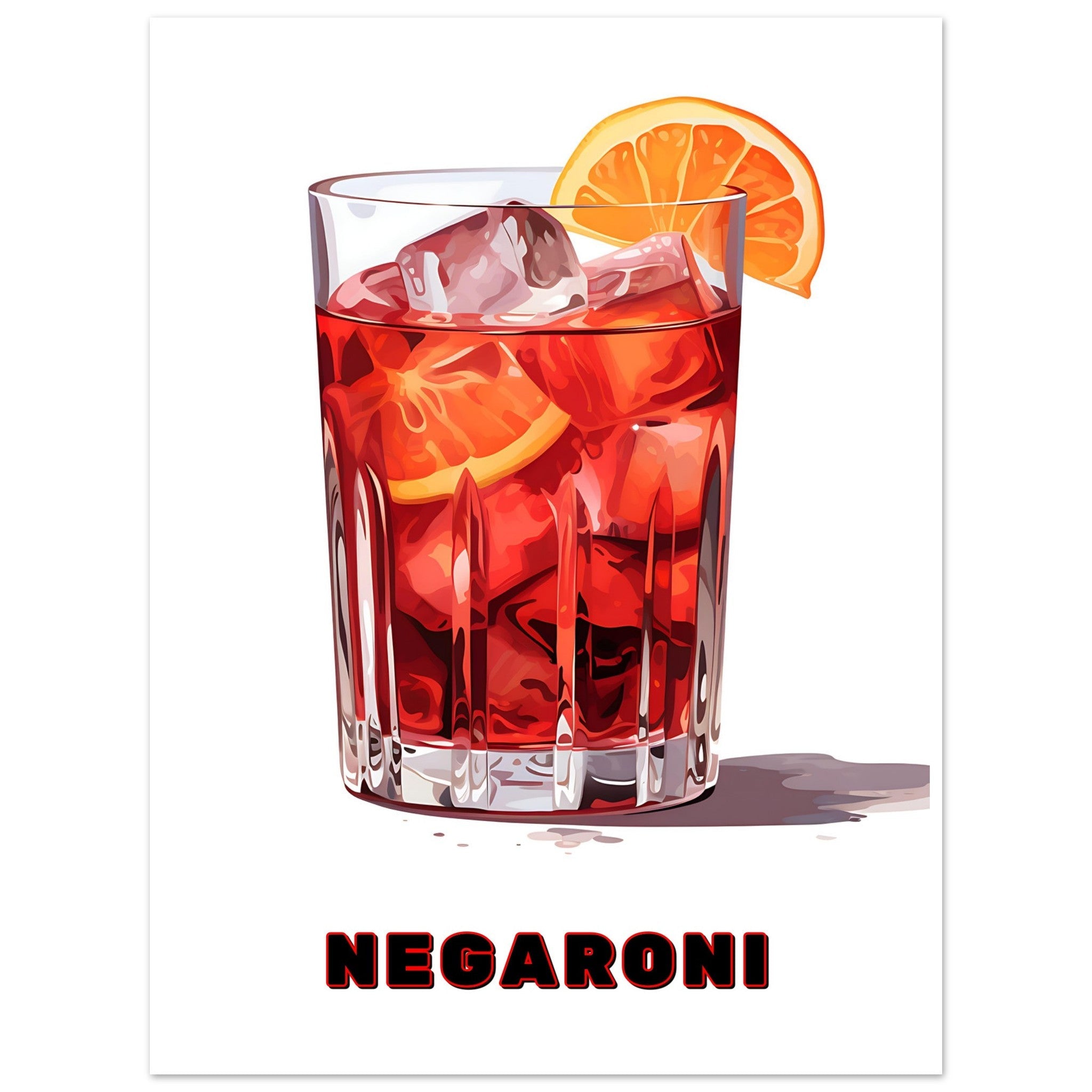 Negroni Art Print | Cocktail Art Print, Cocktail Art print, Negaroni, Negaroni Cocktail Art Print, #illieeart #