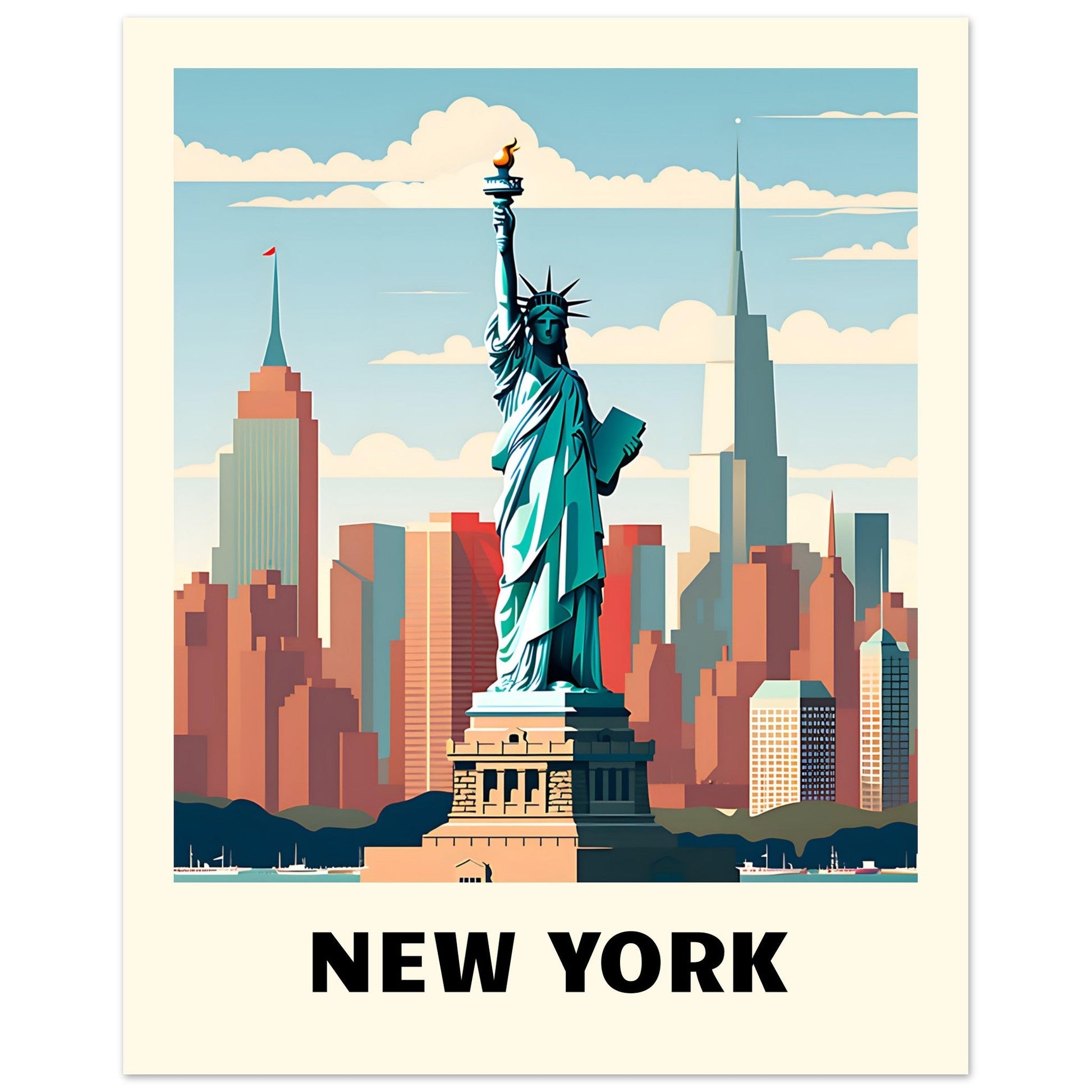 New York Travel Poster, New York, Retro Travel Poster, Travel Poster, #illieeart #