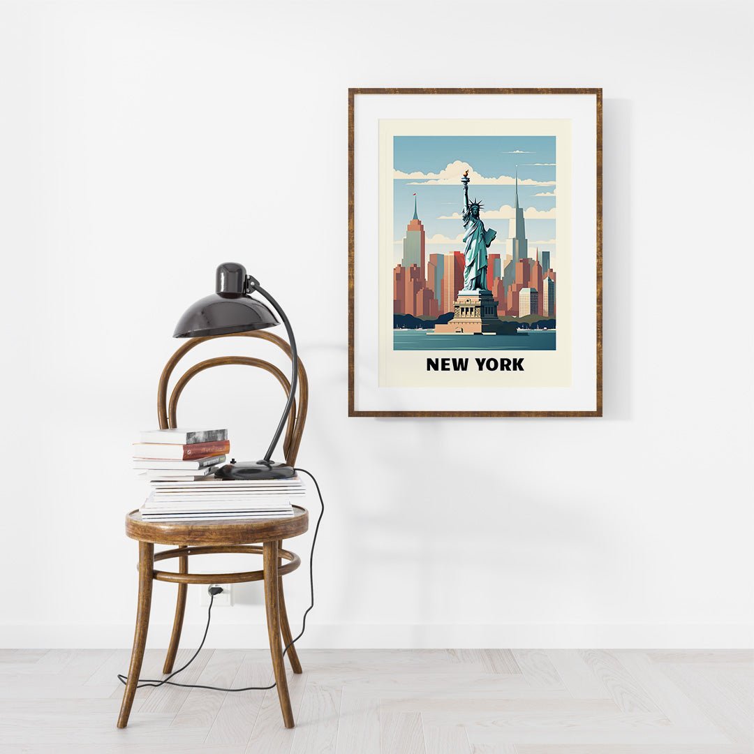 New York Travel Poster, New York, Retro Travel Poster, Travel Poster, #illieeart #