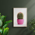 Pink Cactus, abstract flowers, floral, floral art print, #illieeart #