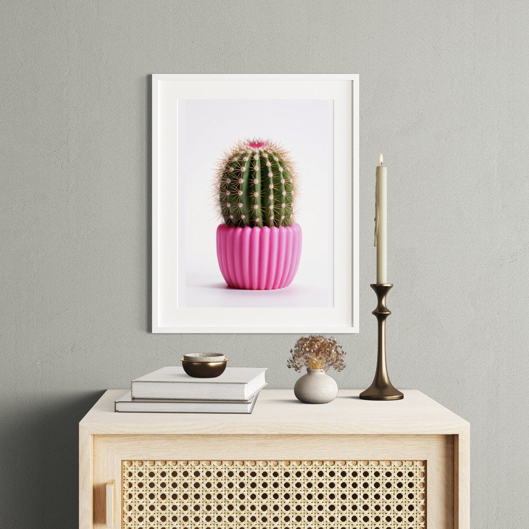 Pink Cactus, abstract flowers, floral, floral art print, #illieeart #