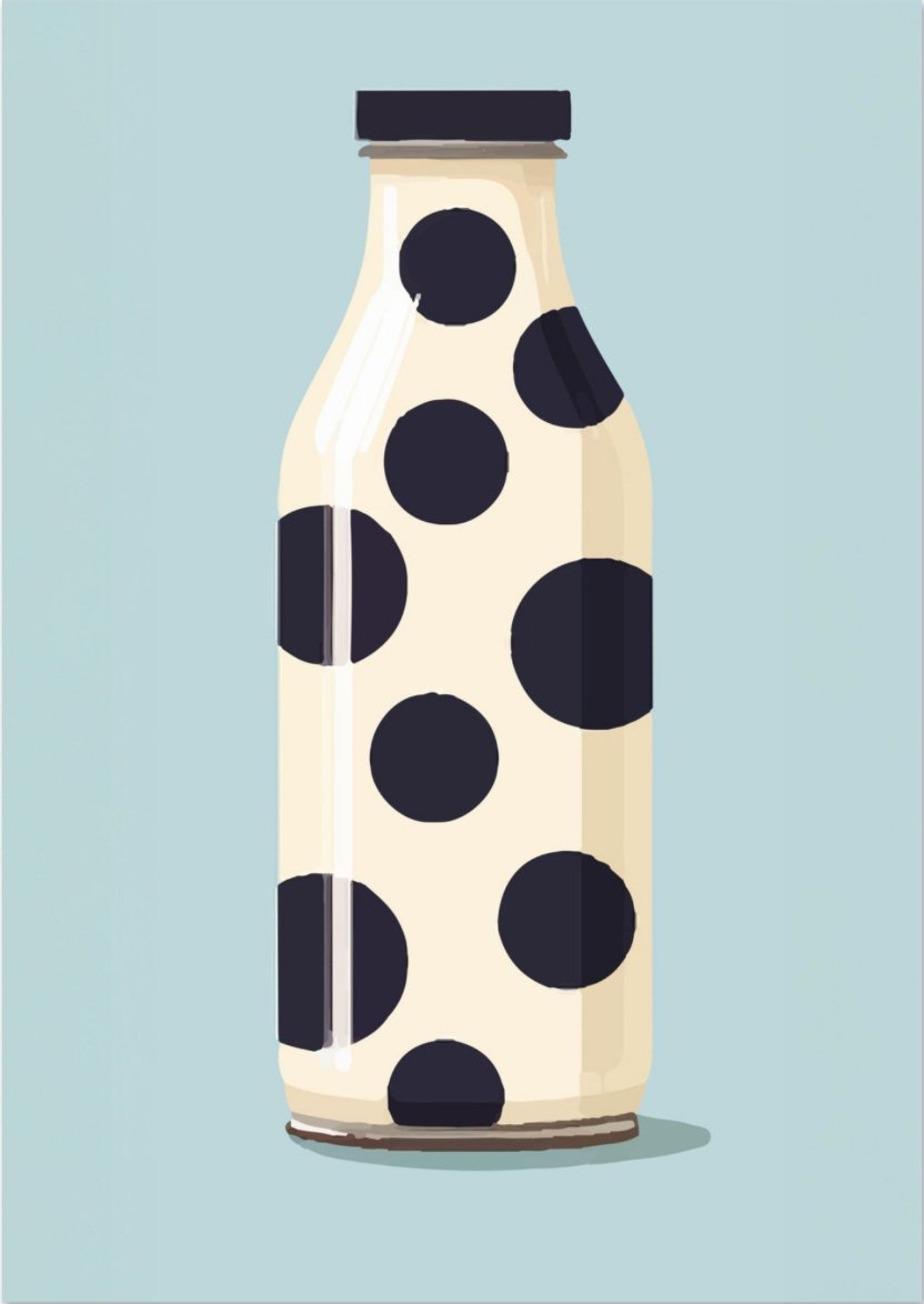 Retro Milk Bottle, Kitchen Print, Retro Kitchen Print, Retro Milk Bottle, #illieeart #