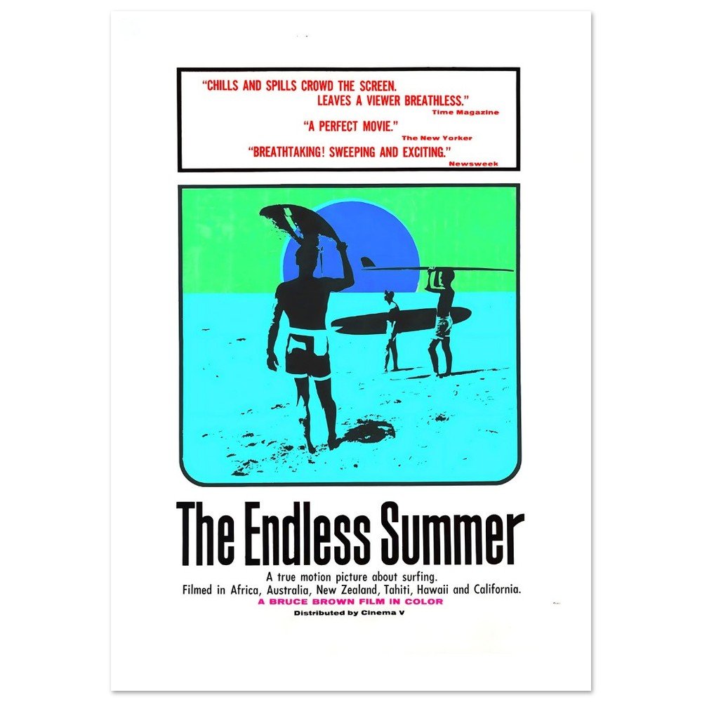 The Endless Summer Classic Movie Poster - Blue, American film, bold colors, classic cinema, #illieeart