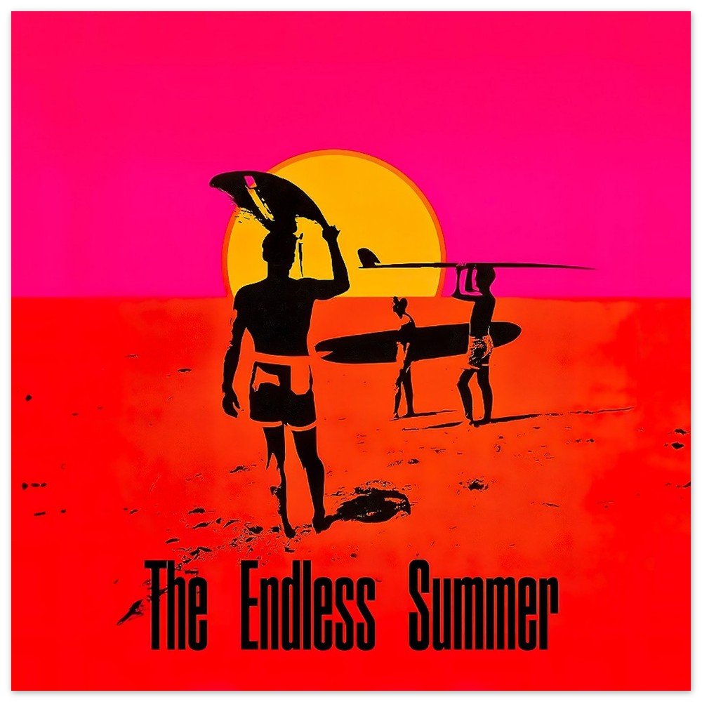 The Endless Summer Square Movie Poster, classic surf movie, Endless summer, retro movie poster, #illieeart