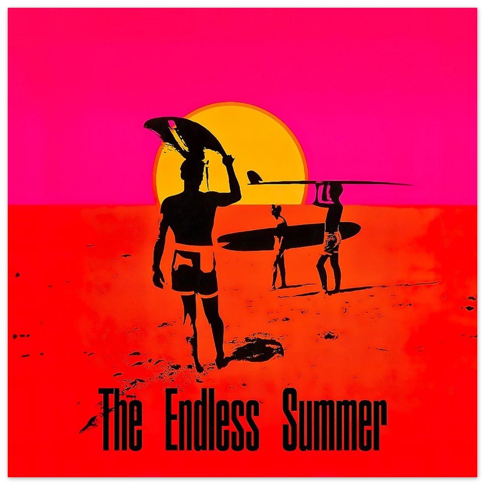 The Endless Summer Square Movie Poster, classic surf movie, Endless summer, retro movie poster, #illieeart