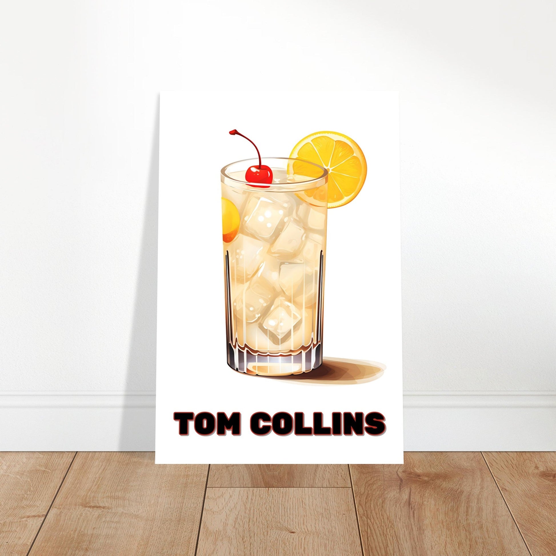 Tom Collins Cocktail Art Print, cocktail, Tom Collins Cocktail Art Print, Vintage Art print, #illieeart #