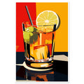 Tom Collins Cocktail, bar art print, Midcentury Art Print, Tom Collins Cocktail, #illieeart #