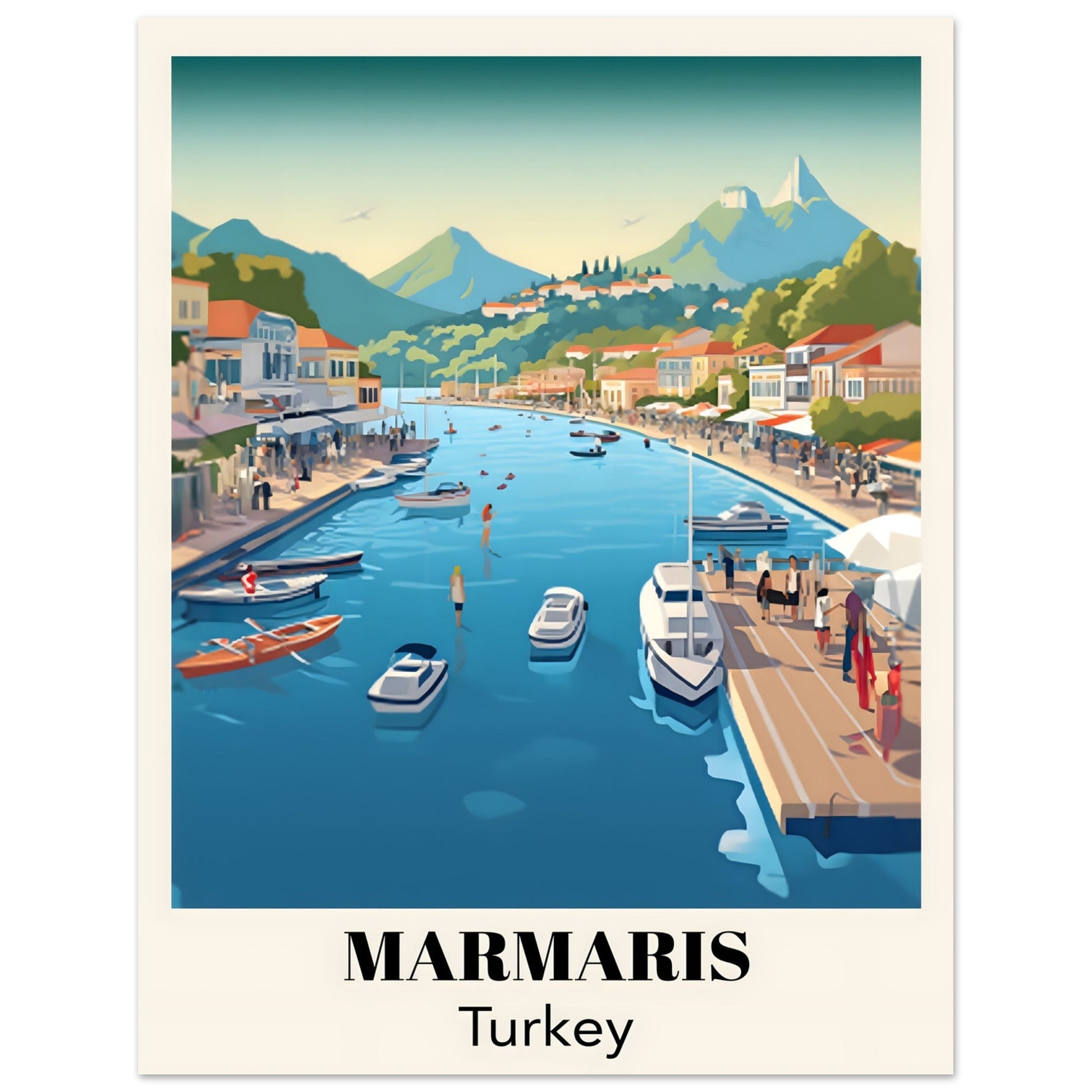 Turkey - Marmaris Travel Print, Travel Poster, Turkey Travel poster, , #illieeart #