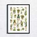 Vintage Cactus Art Print, abstract flowers, floral, floral art print, #illieeart #